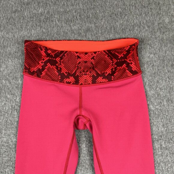 Lululemon Pants Women 4 Red Wunder Under Pant Reversible Yoga Train Luon Legging - Picture 2 of 9